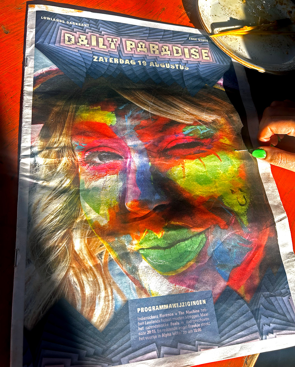 Daily Paradise festival paper cover, Lowlands 2023