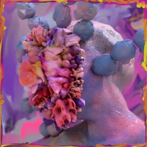 Sketch 02, 3D digital art — body between physical and virtual